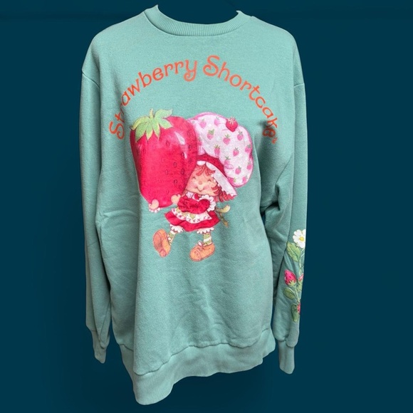 Strawberry Shortcake Graphic Green Sweater Retro Size Medium - Picture 1 of 9